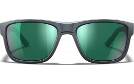 Wiley X Ovation Eye Protection Green Mirror Polarized Lens, Dark Gray Frame, ANSI Z87.1+ Rated, 100% UVA/UVB.