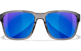 Wiley X AC6TRK09 Trek M/L Blue Mirror Lens Polycarbonate Gloss Crystal Dark Gray Frame