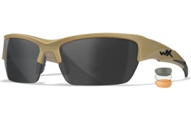 Wiley X CHVAL06T Valor Medium Smoke Gray/Clear/Light Rust Lens Polycarbonate Matte Tan Frame