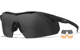 Wiley X 3552 Vapor Comm Temples Smoke Gray/Clear/Light Rust Lens Polycarbonate Matte Black Frame