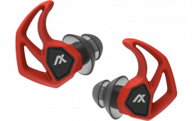 Axil X30i Hearing Protection Earplugs Blaze Red, 25 dB NRR, Water & Sweat Resistant, Dual-Mode Toggle Switch.