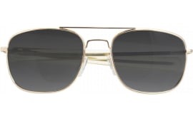Humvee HMV52BGOLD Pilot Sunglasses Eye Protection Gray Polarized Lens Gold Frame 52mm x 44mm