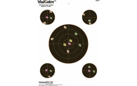 Champion Targets 45827 VisiColor Interactive Paper Target 8" Sight-In Bullseye 10 Pack