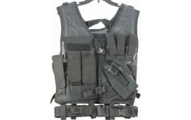 NCStar CTV2916B Tactical Vest Black M-XL Tough PVC/Mesh Webbing