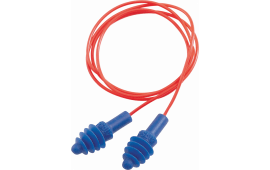 Howard Leight R01521 Corded Ear Plugs Air Soft 27 dB Behind The Neck Blue Foam Ear Buds with Orange Cord for Adults 2 Pair