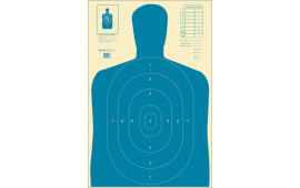Action Target B-27E Economy Silhouette Target Blue 23x35in Paper 100 Pack Targets B27EBLUE100.