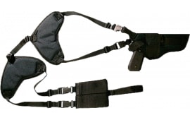 Bulldog WSHD31 Deluxe Shoulder Harness Holster, Ambidextrous, Nylon, Fits 4-4.5" Large Frame Autos, Double Mag Pouch