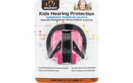 Walker's GWP-CRPAS-PK Razor Compact Passive Muff 24 dB Over the Head Pink Ear Cups with Black Headband & White Logo Youth, Women