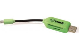HME HMESDCRAND Memory Card Reader Android Compatible With Tablets w/Micro USB & USB Connector Up To 256GB Black/Green