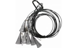 Higdon Outdoors 30322 Battleship Rig  Black Nylon 36" Long Features 4 oz Steel Weights 6 Pack