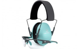 Radians G4 Junior Shooting Glasses Eye Protection, Clear Lens, Charcoal Gray/Aqua, 99.9% UV Protection.