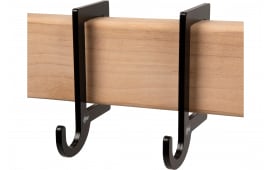 EZ-Aim 15571 Horizontal Gong Handing Hook Black Powder Coated Steel 2" Long 2 Hooks