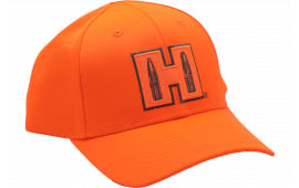 Hornady H Patch Trucker Hat Blaze Orange, Embroidered H Logo, 6-Panel Structured, Snapback Closure.