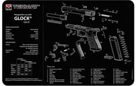 TekMat Cleaning Mat Black 11"x17" Rubber with Parts Diagram, Oil-Resistant, 1/8" Thick - For Glock Gen 4