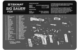 TekMat Sig Sauer P226 Cleaning Mat Gray Rubber 11"x17" Non-Slip Oil-Resistant With Parts Diagram.
