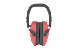 Walker's GWP-RSMPAS-COR Razor Slim Passive Muff 27 dB Over the Head Polymer Coral Ear Cups with Black Headband & White Logo
