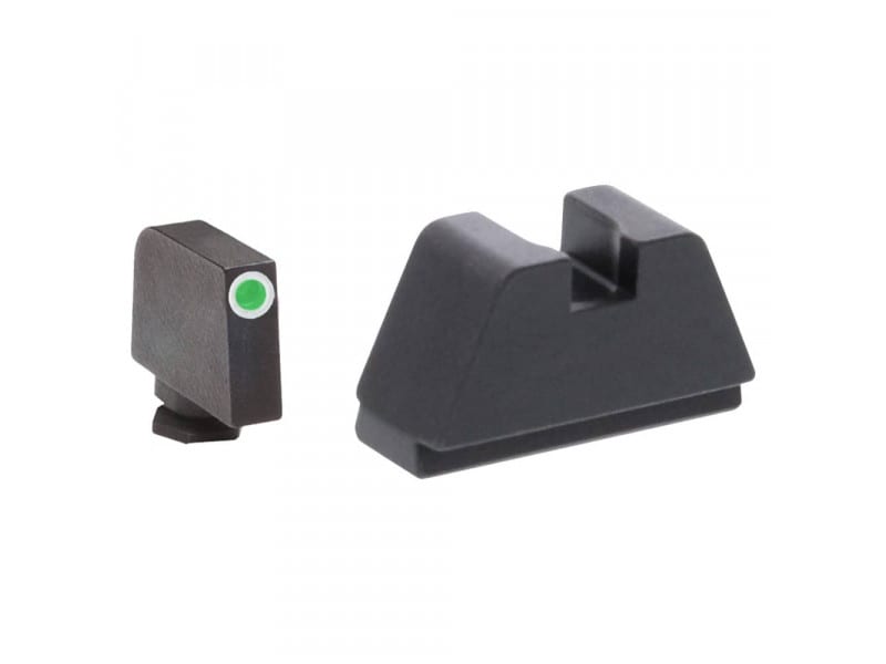 AmeriGlo Sight Set Front/Rear, Green/Black/Flat Black - GL-810