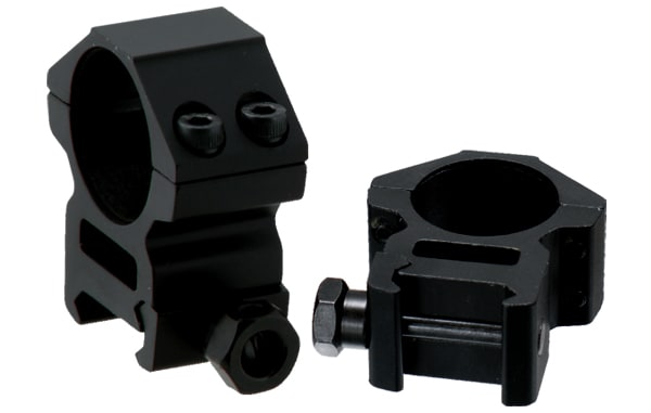 Leapers UTG 1" Medium Aluminum 2-Piece Medium-Profile Picatinny/Weaver Ring, Black - RGWM-25M4