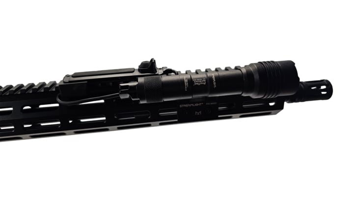 Closeup of the Streamlight ProTac on the Midnight AR-15