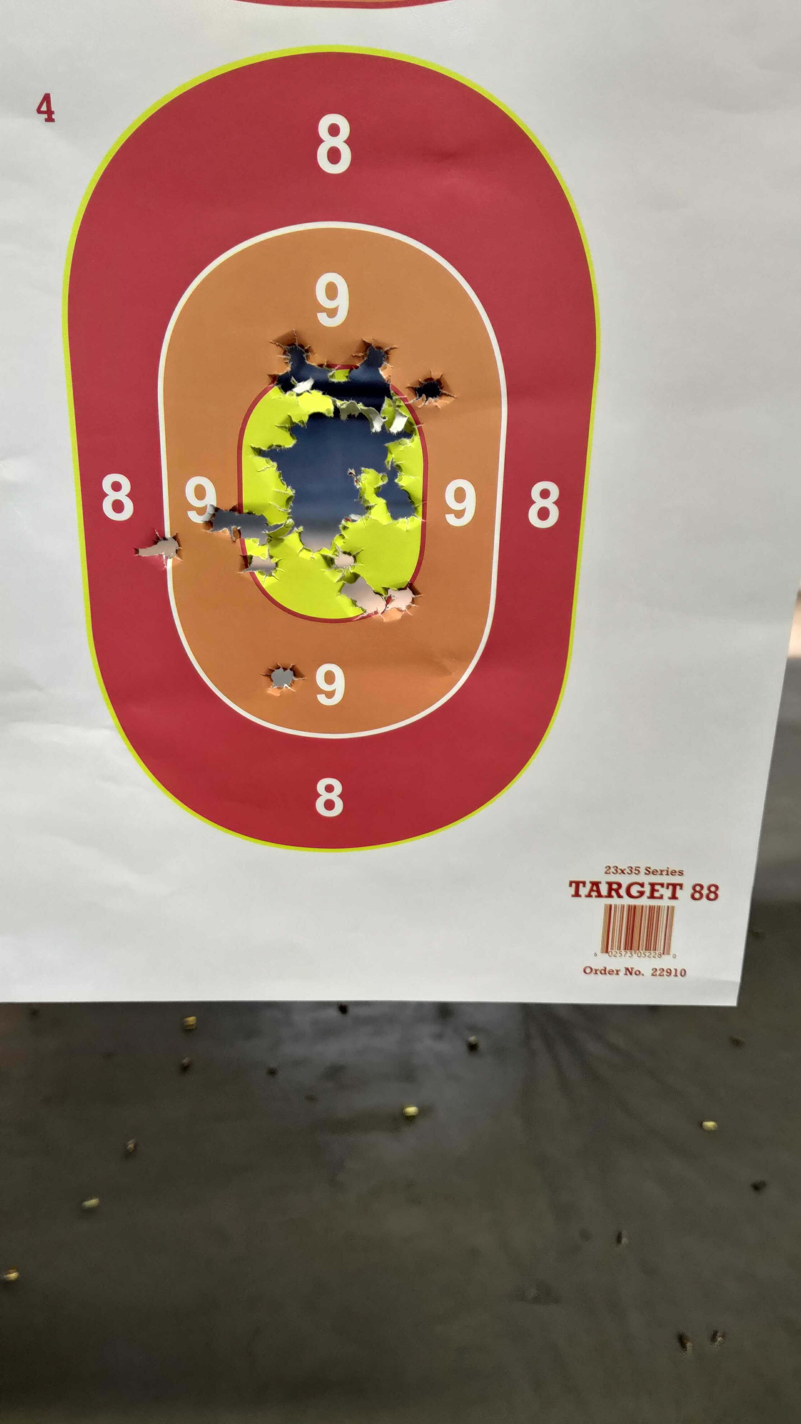 50 rounds fired at 7 yards from a seated rest