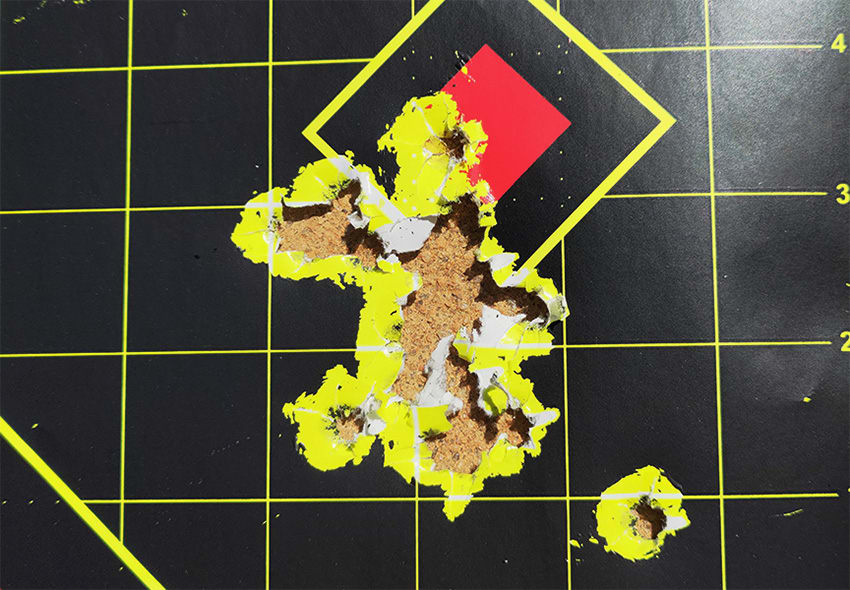 We were able to achieve a very tight grouping with the Ruger SFAR .308 Rifle